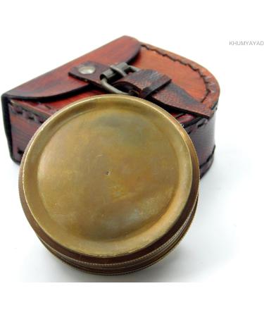 KHUMYAYAD Brass Pocket Compass - Antique Handmade Compass with Leather Case | Fully Functional & Stylish Travel Accessory - Buy Online on GoSupps.com