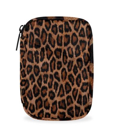 Leopard Print Pill Case Weekly Medicine Organizer with Travel Bag Seven-Day Pill Box Vitamin Supplement Box Fish Oil Pills Holder