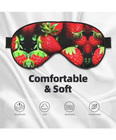 Strawberry Pattern Unisex Sleep Mask | Double-Sided Eye Mask for Sound Sleep & Skin Care - International Shipping - Buy Online on GoSupps.com