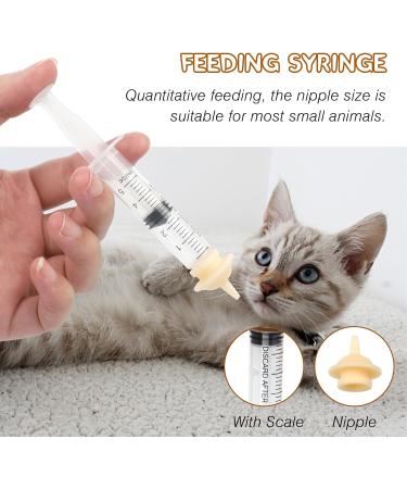 Mayoii Mini Silicone Nipple with Syringe Pet Feeding Syringe with Nipple for Kitten Puppy Cat Rabbits Small Animals (10 Pack) - Buy Online on GoSupps.com