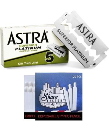 The Shave Factory Ultimate Shaving Kit - 100 Astra Superior Platinum Double Edge Razor Blades with 20 Free Styptic Matches - Buy Online on GoSupps.com