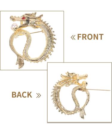 Chinese Style Dragon Brooch - Abaodam Zodiac Sign Jewelry in Durable Alloy Metal - Buy Online on GoSupps.com