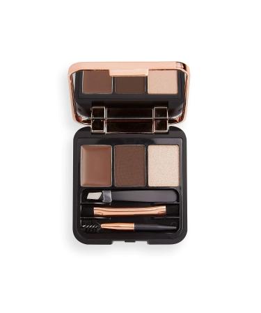 Makeup Revolution Eyebrow Kit - Vegan & Cruelty-Free Brow Palette for Perfect Brows (Dark 0.077oz/2.2g) - Buy Online on GoSupps.com