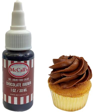 McCall's Liquid Gel Food Color 1 oz (Chocolate Brown 30 ml) Chocolate Brown 30 ml (Pack of 1)