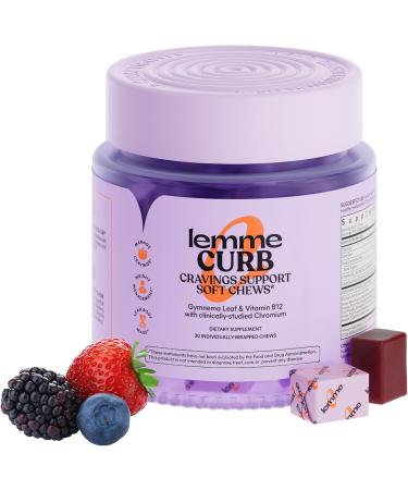 Lemme Curb Cravings Soft Chews - Manage Appetite Support Metabolism & Lean Body w/Clinically Studied Chromium Gymnema & B12 for Healthy Weight Management Mixed Berry