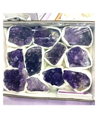 Natural Crystal Rough Natural Purple Quartz Crystal Clusters Rough Amethyst Mineral Specimens Cluster Gift Box Set
