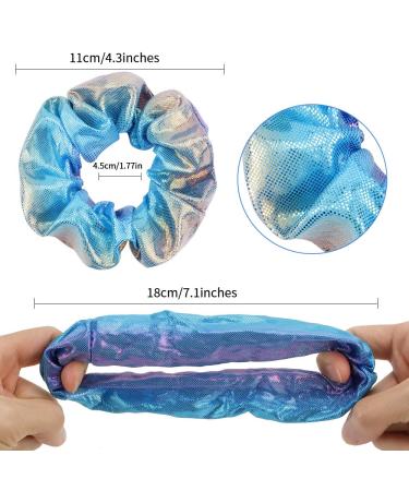 24 Shiny Metallic Hair Scrunchies for Girls and Women - Colorful Set | Ponytail Holders and Elastic Hair Ties Accessories by FASOTY - Buy Online on GoSupps.com