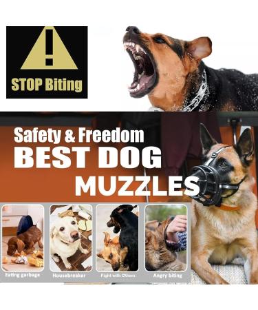 Adjustable Black Dog Muzzle for Large Breeds - Breathable Silicone Basket with Reflective Strip for Biting & Barking Prevention - Xl Bully Size - Allows Drinking (Large) - Buy Online on GoSupps.com