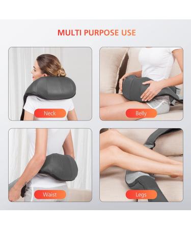 Snailax 4D Shiatsu Neck & Back Massage Device with Heat - Ideal for Home Office & Car - Perfect Gift for Men & Women - Gray - Buy Online on GoSupps.com