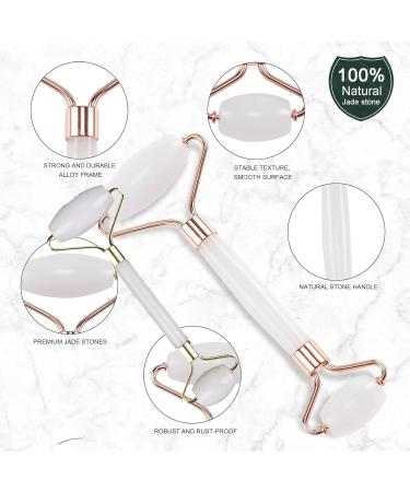 Natural Jade Gua Sha Tool Set | Face Roller & Gua Sha for Puffiness & Redness | Ideal Self Care Gift for Men & Women - Buy Online on GoSupps.com
