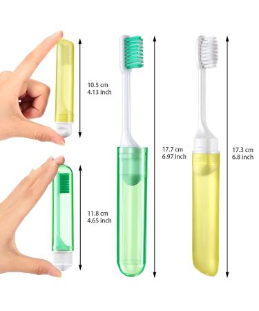 6-Piece Mini Travel Toothbrush Kit with Folding Design and Toothbrush Box for Travel, Camping, School, Home, Business Trip - Yellow/Blue - Buy Online on GoSupps.com