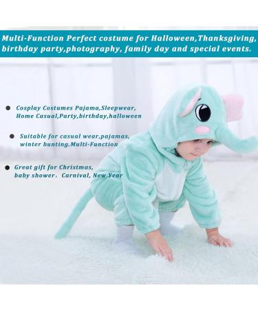 Doladola Baby Hooded Elephant Onesie | Newborn Loungewear Jumpsuit 6-12 Months - Buy Online on GoSupps.com