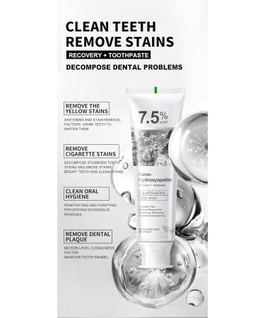 2PCS 7.5% Hydroxyapatite Toothpastes Remineralize Fluoride-Free Stain Removal Daily Use for Oral Health Gentle Mint - Buy Online on GoSupps.com