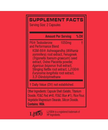 Cellucor P6 Original Testosterone Booster for Men  Build Advanced Anabolic Strength & Lean Muscle  Boost Energy Performance  Increase Virility Support  120 Capsules Testosterone Advanced Support 120 Count (Pack of 1) - Buy Online on GoSupps.com