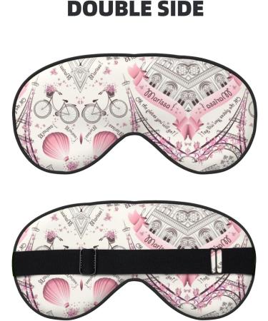 Unisex Double-Sided Dog & Paris Towe Print Sleep Mask - Ideal for Sound Sleep & Skin Care - Buy Online on GoSupps.com
