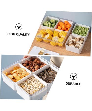 FELTECHELECTR Dried Fruit Plate Fruit Tray with Lid Appetizer Tray Party Candy Case Child Vegetable Storage Rack 20X20X6.5CM White - Buy Online on GoSupps.com