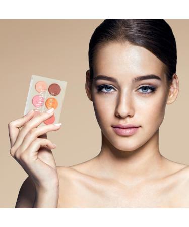 Eyeshadow Blushs Six-Color Blushs Makeup Palette Matte Eyeshadow and Blushs Makeup Easy-to-Color for Prom Wedding Bar Dating - Buy Online on GoSupps.com
