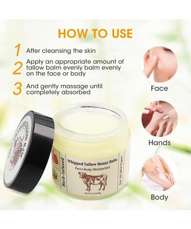 Feed Your Skin: Grass-Fed Whipped Tallow to Replenish & Restore | Fortified with Raw Honey & Beeswax The Ultimate Balm for Face Body & Lips 2.1oz 2.1 Fl Oz (Pack of 1) - Buy Online on GoSupps.com