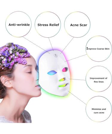 7 Color LED Light Face Mask - Touch Control Therapy Acne Treatment LED Mask Wrinkle Removal Anti-aging Skin Rejuvenation for Daily Skin Care - Buy Online on GoSupps.com