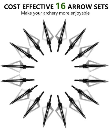 EONACTVE 100 Grain Crossbow Broadheads - 3 Blade Arrow Tips for Hunting - 16 Pack with Storage Case - Buy Online on GoSupps.com