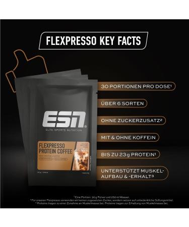 ESN FlexPresso Protein Coffee Bundle - 5x30g Samples with Real Coffee Up to 22g Protein Creamy Flavor - Made in Germany - Buy Online on GoSupps.com