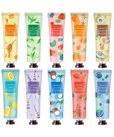 10 Pack Hand Cream for Dry Cracked Hands,Natural Plant Fragrance Mini Hand Lotion Moisturizing Hand Care Cream Gift Set Travel Size Hand Lotion for Dry Hands Gift Set for Mom,Grandma