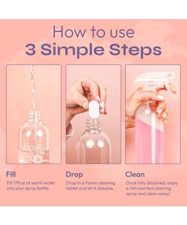 FOMIN Bathroom Cleaner Refill Tablets - 6 Pack Magnolia Grapefruit | All-in-One Spray Solution - Makes 102 fl oz | Eco-Friendly & Effective Bathroom Cleaning - Buy Online on GoSupps.com
