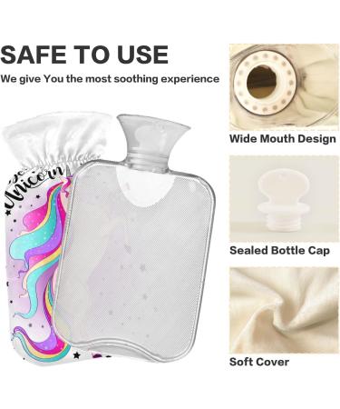 Unicorn Hot Water Bottle with Cover - 1L Pain Relief & Heat-Cold Therapy | BAP-Free - Buy Online on GoSupps.com