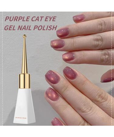 Purple Glitter Gel Nail Polish Cat-Eye Gel Nail Polish Magnet Glitter Crystal Snowlight Gel Soak off UV Gel Nail Varnish 3D Sparkling Reflective Nail Polish for Nail Art - Buy Online on GoSupps.com