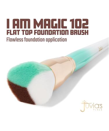 Juvia's Place I Am Magic 102 Flat Top Foundation Brush - Flawless Makeup Blending Tool for Face & Body | Soft Dense Full Coverage Brush for Liquid Powder Cream & Blush - Travel Friendly - Buy Online on GoSupps.com
