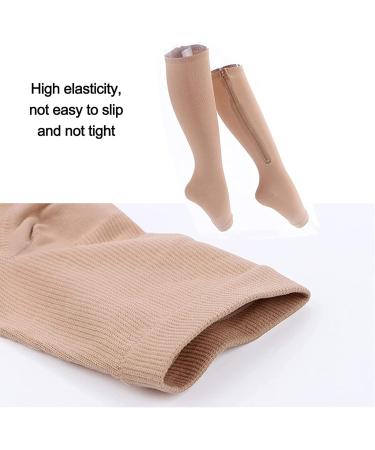Sxhmsal Medical Compression Stockings with Zipper - Fat Burning Blood Circulation Relief Rehabilitation Aid - Black 1 2XL - Buy Online on GoSupps.com