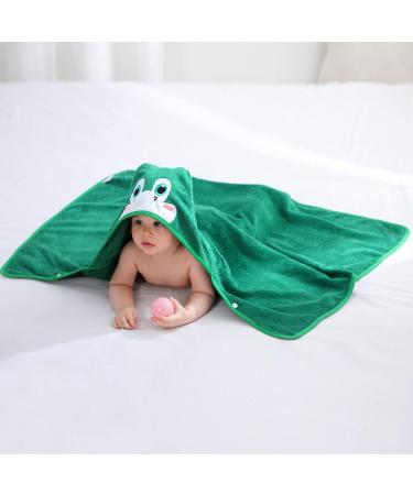 Bamboo Hooded Baby Bath Towel | Toddler Wearable Blanket | Dinosaur Bathrobe - Large Size 75x100cm - Buy Online on GoSupps.com