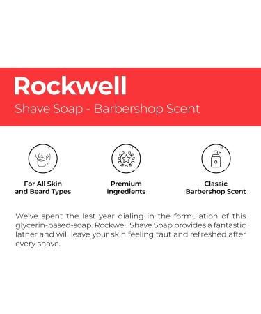 Rockwell Barbershop Shaving Soap - Shea Butter Coconut Oil & Wheat Protein for Smooth Shave | Ideal for Sensitive Skin & Thick Beards | International Shipping Available - Buy Online on GoSupps.com