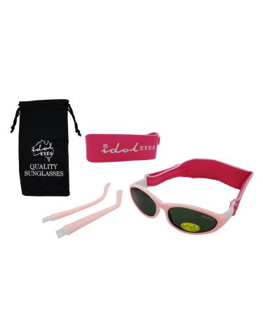 Baby Wrapz 2 Convertible Sunglasses 0-5 Years with 2 Headbands & Attachable Arms (Light Pink)
