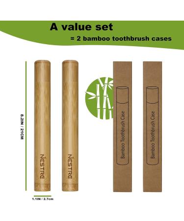 2 Pack Bamboo Toothbrush Case - Reusable Eco-Friendly Travel Holder - Buy Online on GoSupps.com