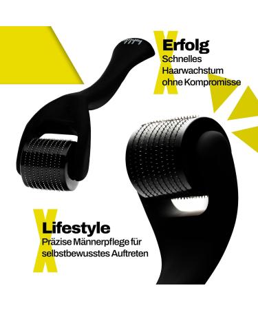 Buy Bart Roller Kohliti | Matt Black Dermaroller | 0.5mm Titanium Needles for Beard & Hair Growth | Achieve Even Complexion - Buy Online on GoSupps.com