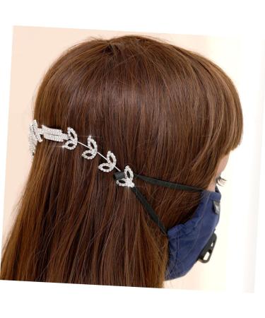 Fomiyes Rhinestone Ear Bracket Headband - Women's Elegant Mask Accessory | 2pcs Hearing Protection Ear Rope Buckles - Buy Online on GoSupps.com