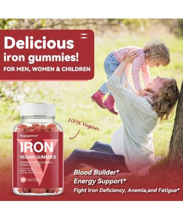 VEGEPOWER Whole Food Multivitamin + Iron Gummies - Energy & Gut Health Support 90 Ct - Buy Online on GoSupps.com