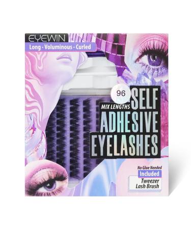 Self Adhesive Lash Clusters Kit - No Glue DIY Eyelashes D Curl 8-16mm 96PCS Press On Lashes with Tweezers & Brush - F04 - Buy Online on GoSupps.com