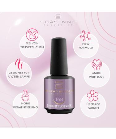 SHAYENNE Made in Germany Shellac Gel Nail Polish 15 ml for UV LED Lamp 168 Shimmery Lavender Purple Shimmer Ring Gel Nail Polish for UV Nail Lamp LED Nail Polish Gel Polish Nail Gel - Buy Online on GoSupps.com
