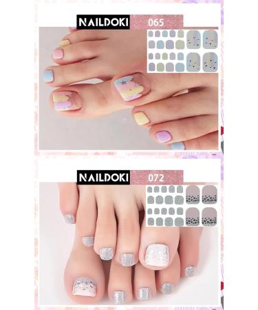 NAILDOKI Nail Stickers 6 Sheets x 22 Pieces Full Wraps Nail Polish Strips Self-Adhesive Gel Nail Art Decals for Women Girls F2-02n - Buy Online on GoSupps.com