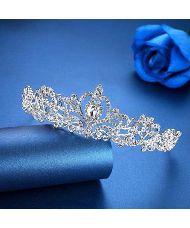 Tiara Crown Crystal Rhinestone Bridal Princess Headband with Comb for Women Bridal Party Wedding Birthdays Anniversaries - Buy Online on GoSupps.com