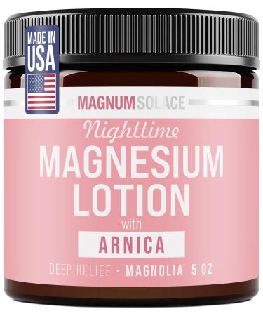 Magnum Solace Nighttime Magnesium Lotion with Arnica Soothing Relief & Relaxation Highly Concentrated Magnesium for Muscles & Joints Apply to Legs or Feet Before Bed Skin-Friendly