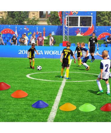 Faxco 50 Pcs Soccer Cones with Holder - Field Cone Markers for Football Training - Outdoor Sports Games Supplies (5 Colors) - Buy Online on GoSupps.com
