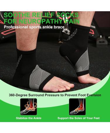Compression Socks for Neuropathy - 4 Pairs Mixed Colors for Women & Men | Comfort & Support | Ankle Brace Sleeves - Sock Soothers - Buy Online on GoSupps.com