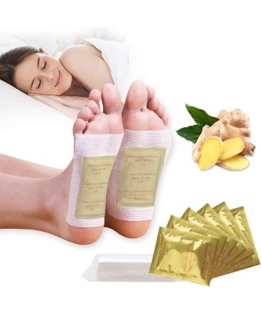 Ginger Foot Pads for Anti-Stress Relief and Improved Sleep | 100 Pads with Adhesive Sheets for Deep Cleansing and Foot Care - Buy Online on GoSupps.com