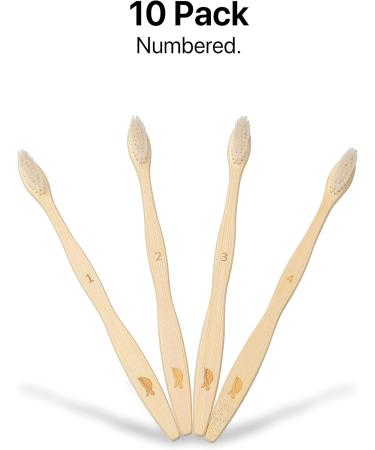 Sea Turtle Plant-Based Bamboo Toothbrushes - Individually Sealed 10 Pack for Adults - Buy Online on GoSupps.com