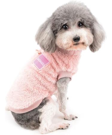 Zunea Fleece Winter Jacket for Small Dogs - Warm & Cozy Coat for Chihuahua & Cats - Soft Fuzzy Puppy Clothing with D-Ring - Pink XXL Rose - Buy Online on GoSupps.com