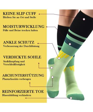 Buy Cheap4uk Compression Stockings for Men & Women - 15-20mmHg Support Socks for Sports Flight Running & Nursing - Size 38-42 Green - Buy Online on GoSupps.com