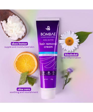 Shea Butter Hair Removal Cream for Women | Sensitive Skin Body Legs & Bikini Line | Citrus Aroma No Smell No Darkening No Drying - Buy Online on GoSupps.com
